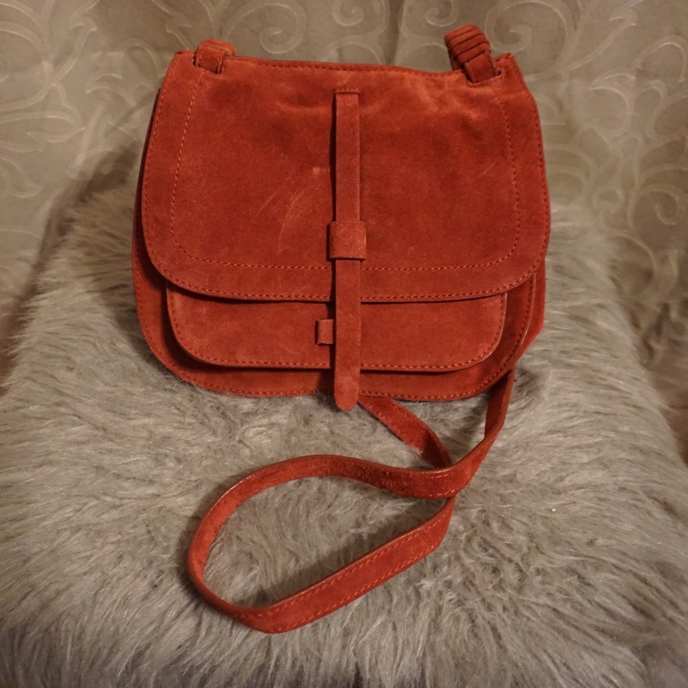 Leith suede crossbody saddle bag